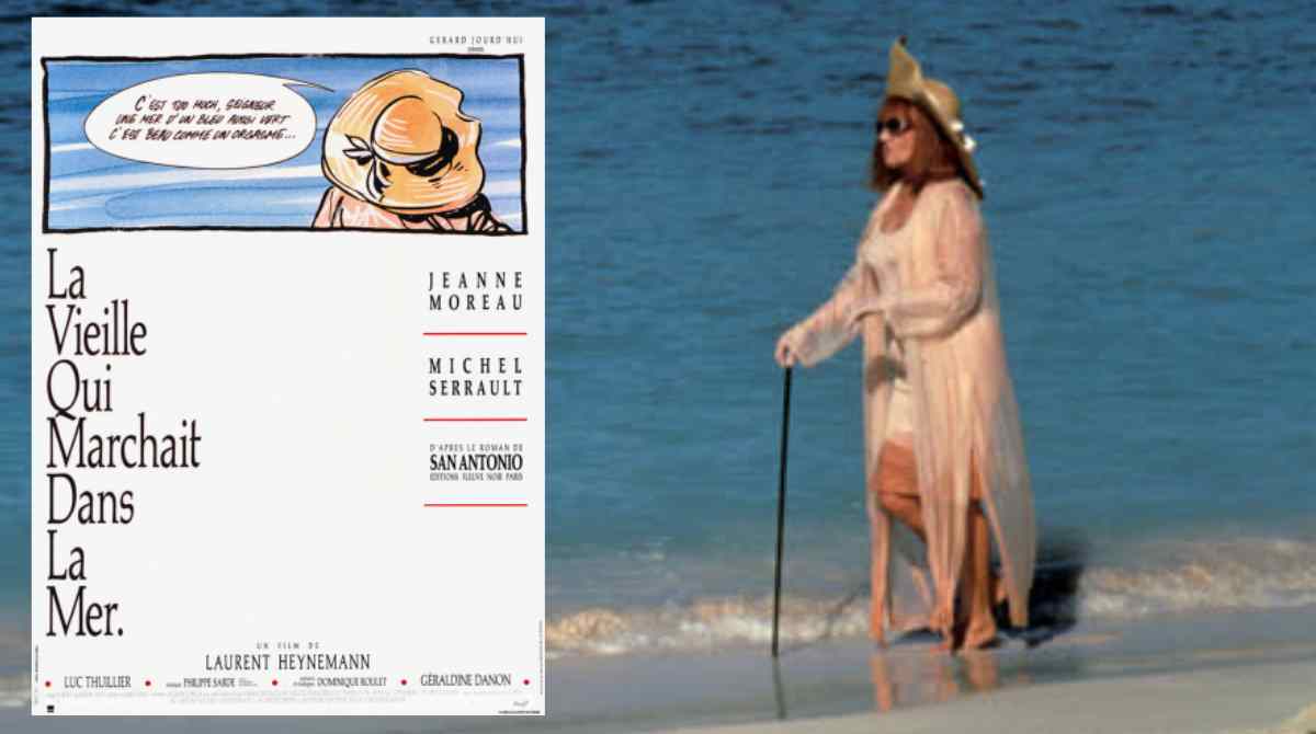 走在海中的老妇封面图